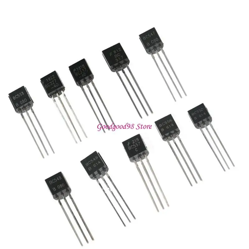 10 Values TO-92 Transistor Assortment Assorted BC550 BC556 BC557 BC558 BC547