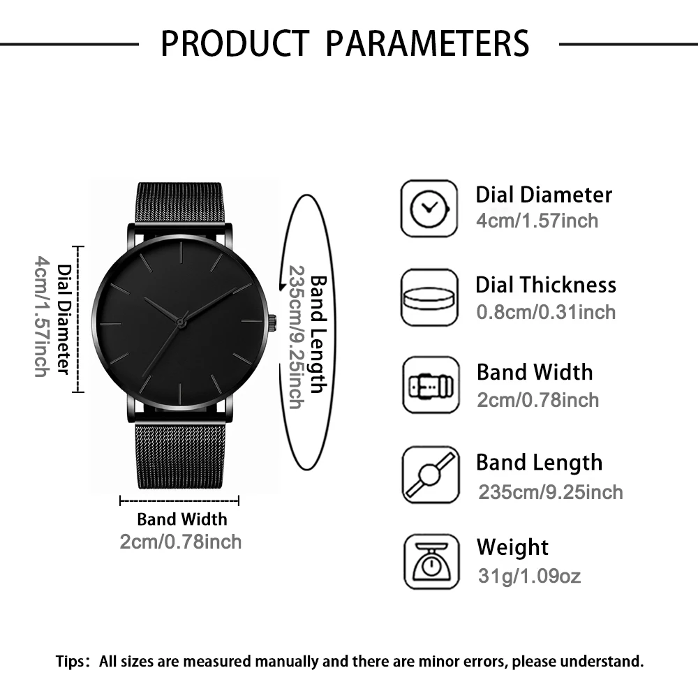 5pc  fashionable quartz watch and versatile accessory set for daily wear as gifts for friends and family