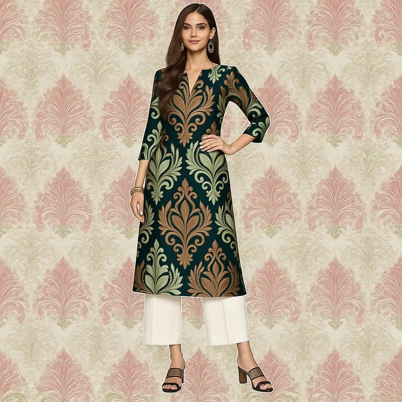 فستان نسائي كورت مسلم عصري مع أنبوب مستقيم تصميم كاجوال على الطراز الوطني أنماط عطلة مختلفة كورديش كليدر #6