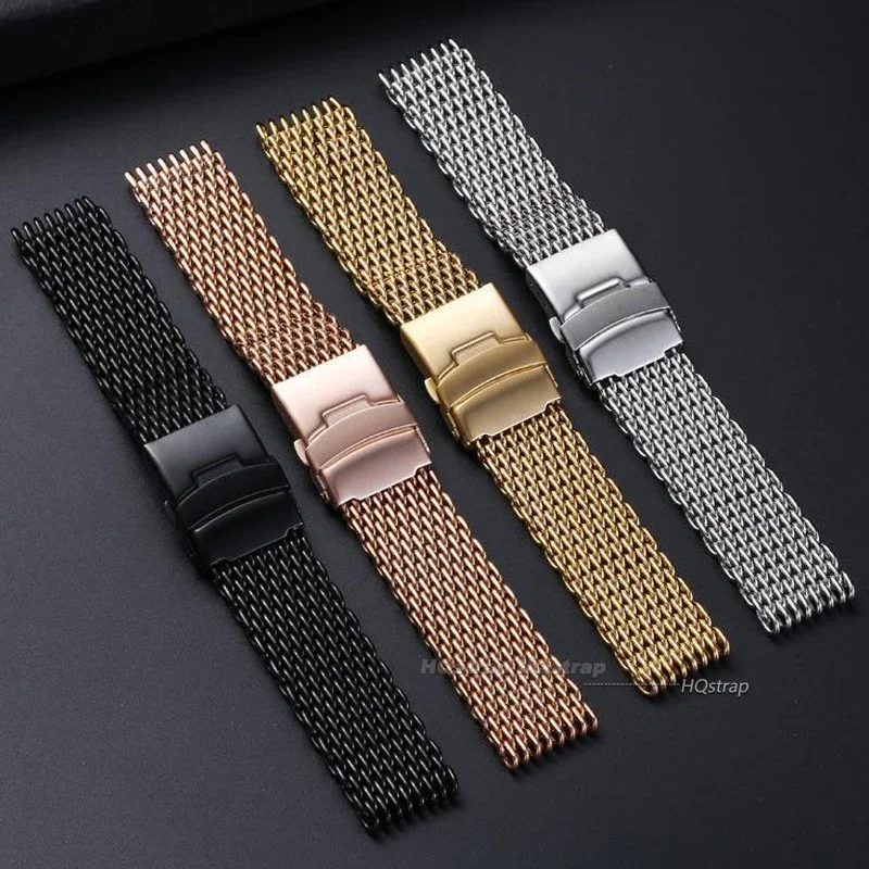 Stainless Steel Bracelet for Seiko Shark Mesh Luxury Milanese Watchband for Casio 18 20 22 24mm Universal Strap for Omega Belt