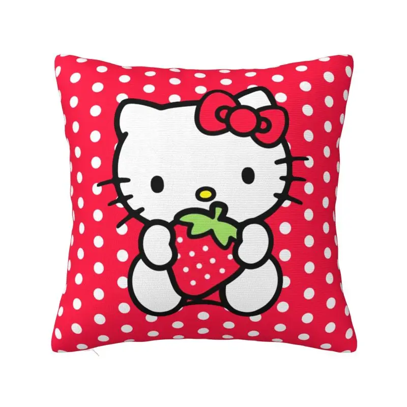 Custom Nordic Sanrio Hello Kitty Cushion Cover Soft Polyester Throw Pillow Case For Sofa ChairLiving Room Decoration Pillowcase