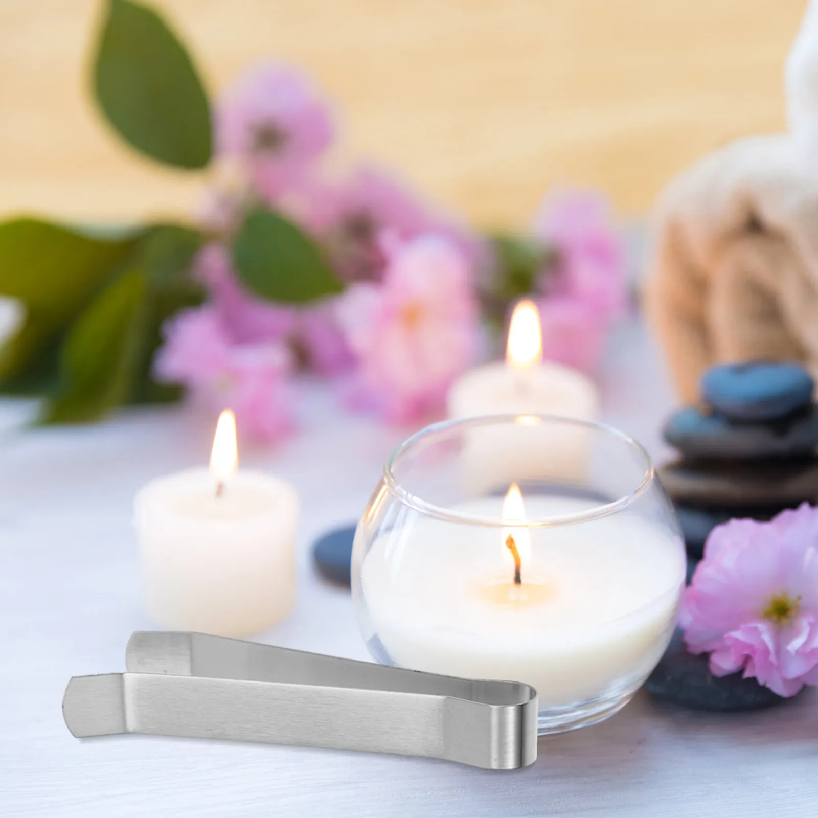 Candle Wick Snuffer Clips 4 Pack Stainless Steel Flame Extinguisher Tool Reusable Candle Care Accessory