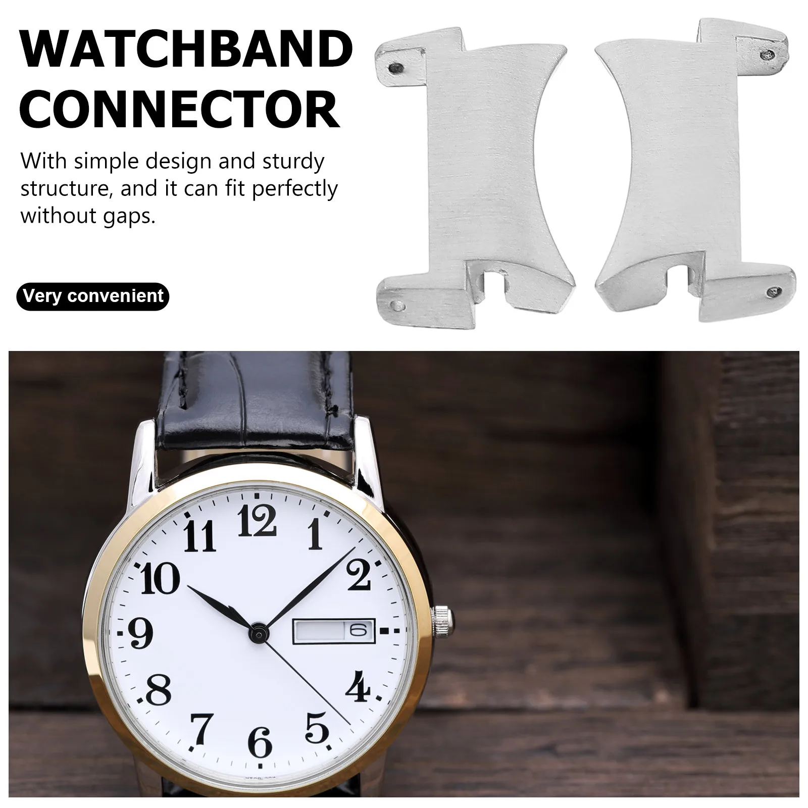 

2Pcs Metal Watchband Connection Adapter Strong Fit Secure Strap Connectors for 5 4 Classic Repair