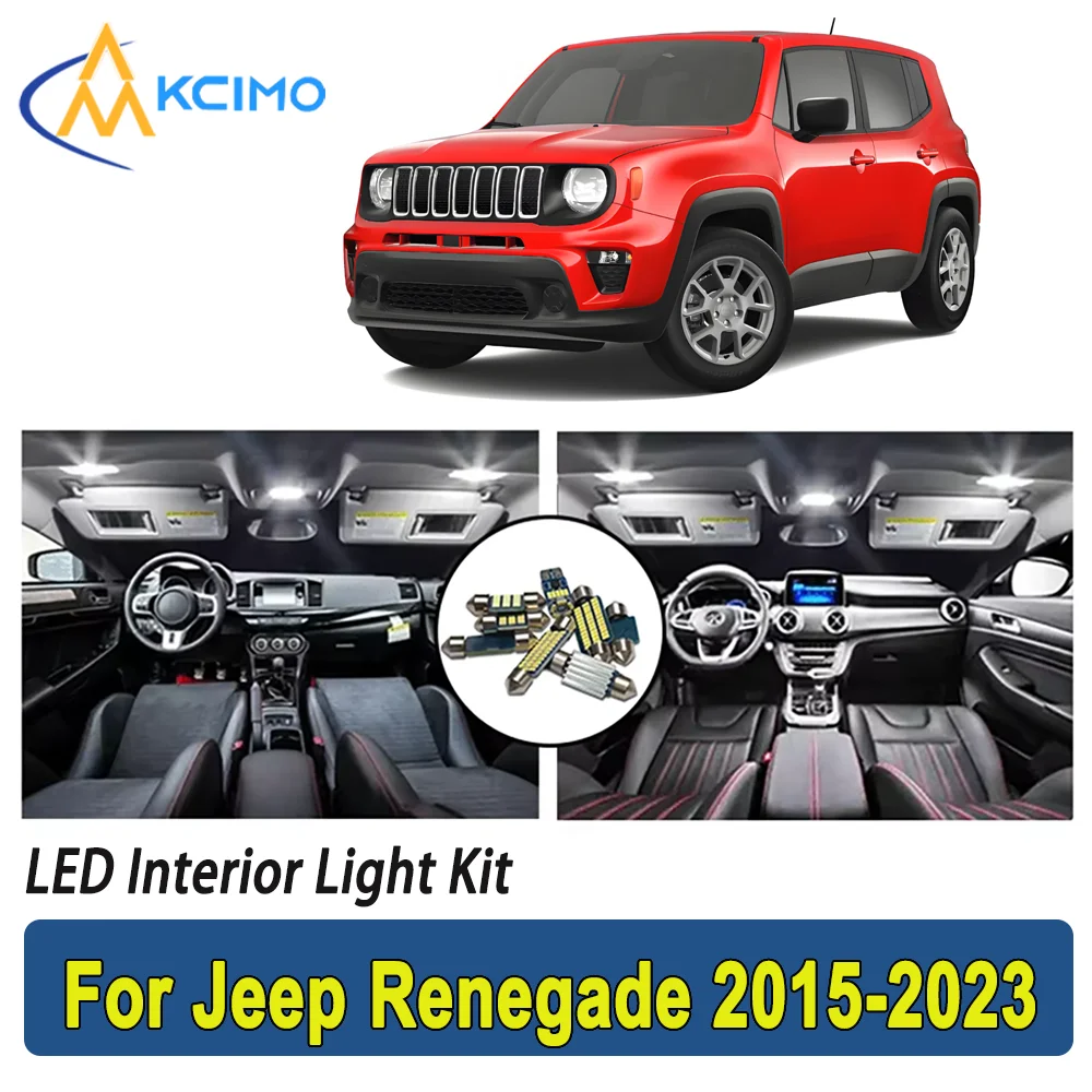 

New Light Bulb For Jeep Renegade (2015-2023) Premium Bright LED Interior Dome Map Trunk Light Kit Car Led Lamps Canbus Car LED
