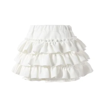 Cute Girls Cake Skirt Kids Half Skirt Basic Mesh Tutu Dress Fashion Princess Casual Layered Skirt For 1-9 Y Girl Daily Wear 3