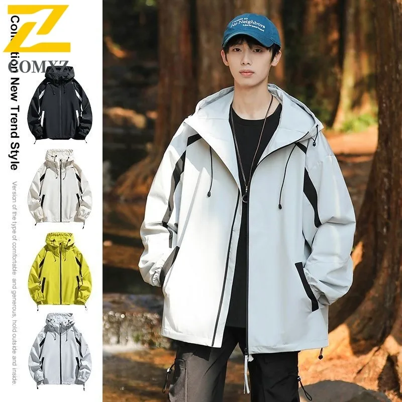 

COMXZ 2025 Spring New Jacket Men Jacket American style Outdoor Sport Windproof Mountaineering Suit Coat lightweight windbreaker