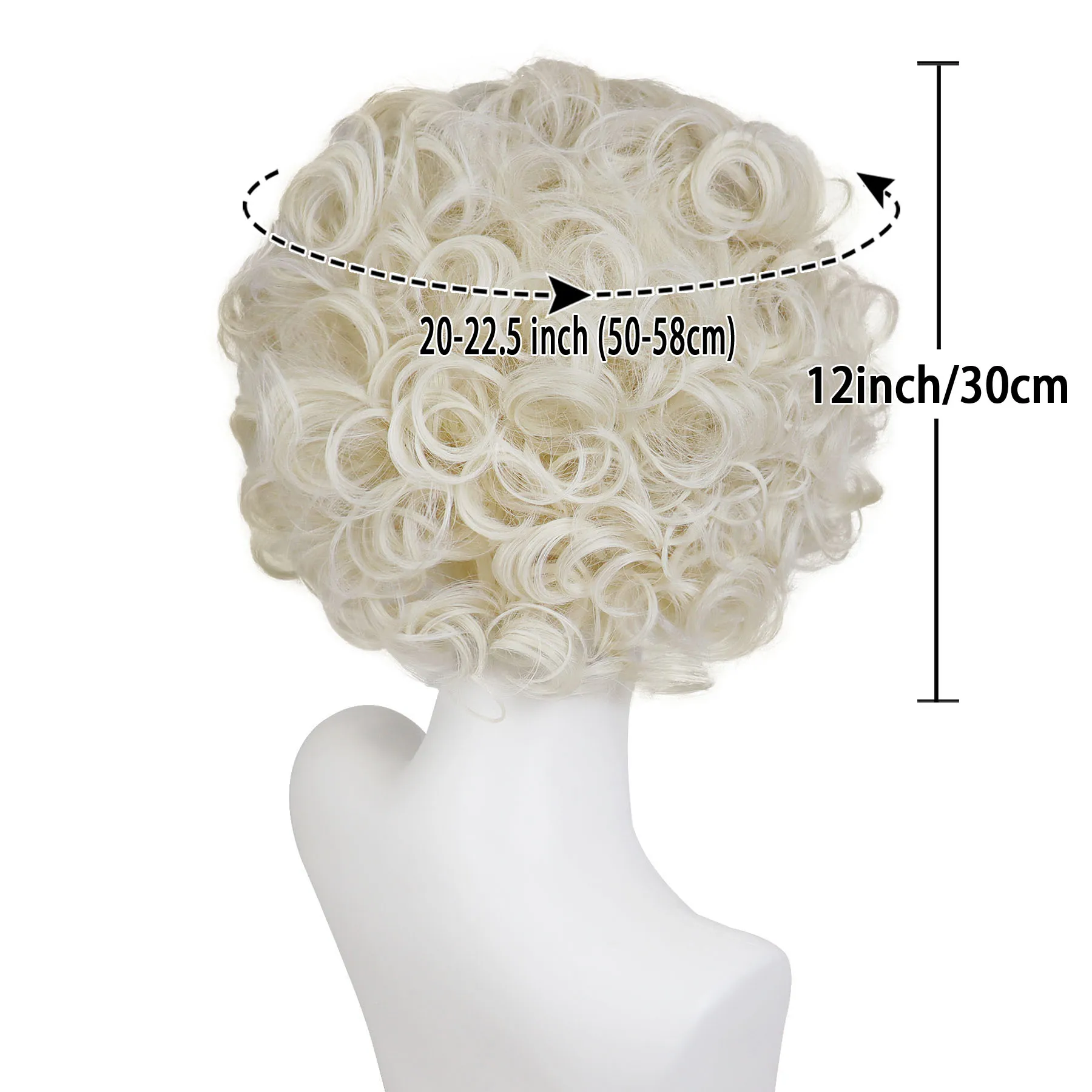 البلاتين شقراء مثير مارلين شعر مستعار الاصطناعية موجة الاصبع قصيرة مجعد خمر الباروكات للنساء مقاومة للحرارة شعر مستعار تأثيري حلي