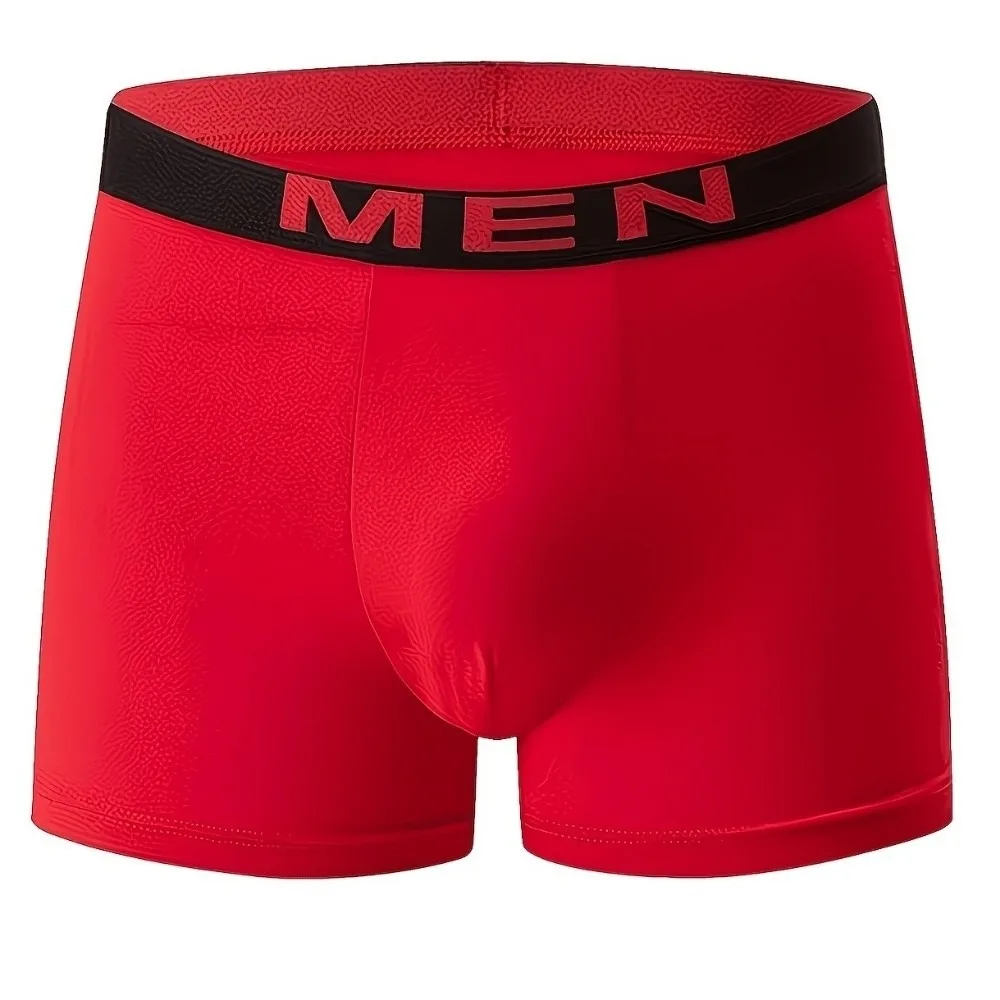 

6 Pcs Solid Color Men's Underwear Breathable Fabric Comfortable Fit Boxer Shorts High Elastic Athletic Underwear Plus Size
