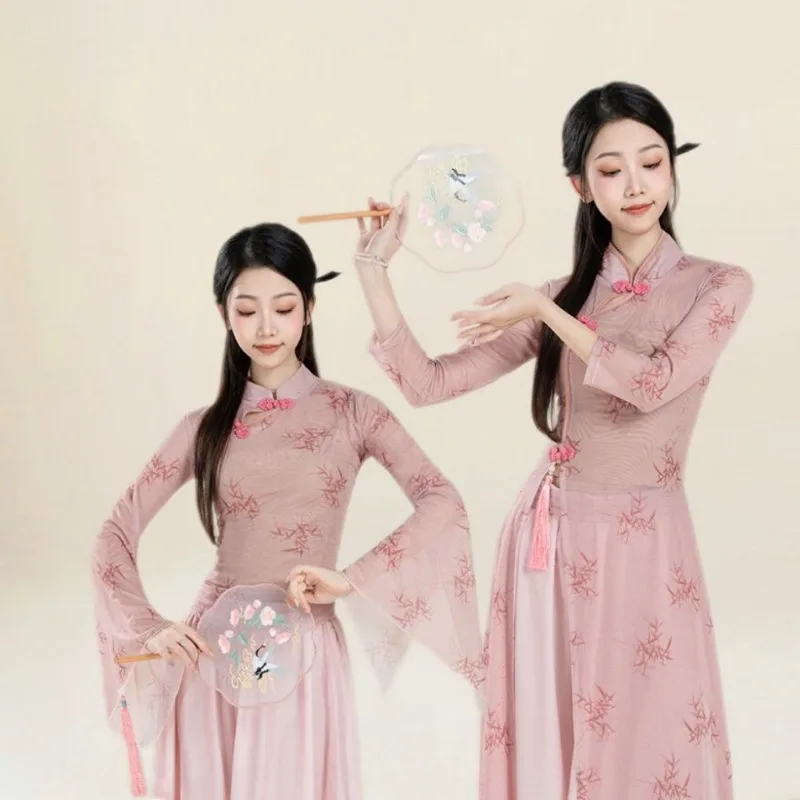 New Spring and Summer Classical Dance Practice Clothes Body Rhyme Gauze Clothes Chinese Dance Performance Clothes Chinese Style