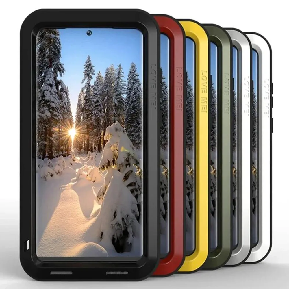 Aluminum Powerful Metal Shockproof Case for Samsung S25 S24 S23 S22 S21 S20 Plus Note 20 Ultra Military Heavy Duty Hybrid Cover