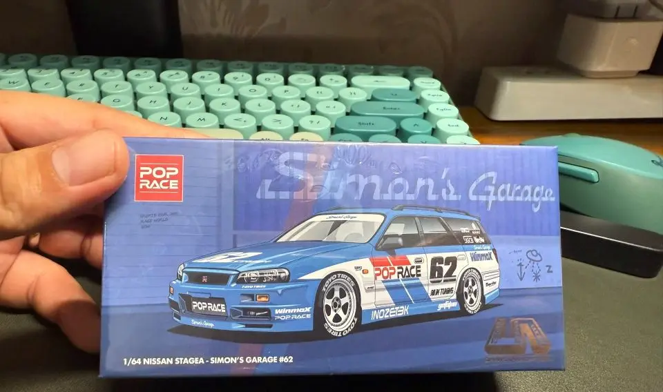 POPRACE 1:64 nissan stagea simons garage #62 Foshan exhibition edition diecast alloy car model