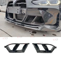 Real Carbon Fiber Front Insurance Air Inlet Grille for BMW M3 M4 G80 G82 G83 Front Bumper Side Vents FRP Decorative Spoiler