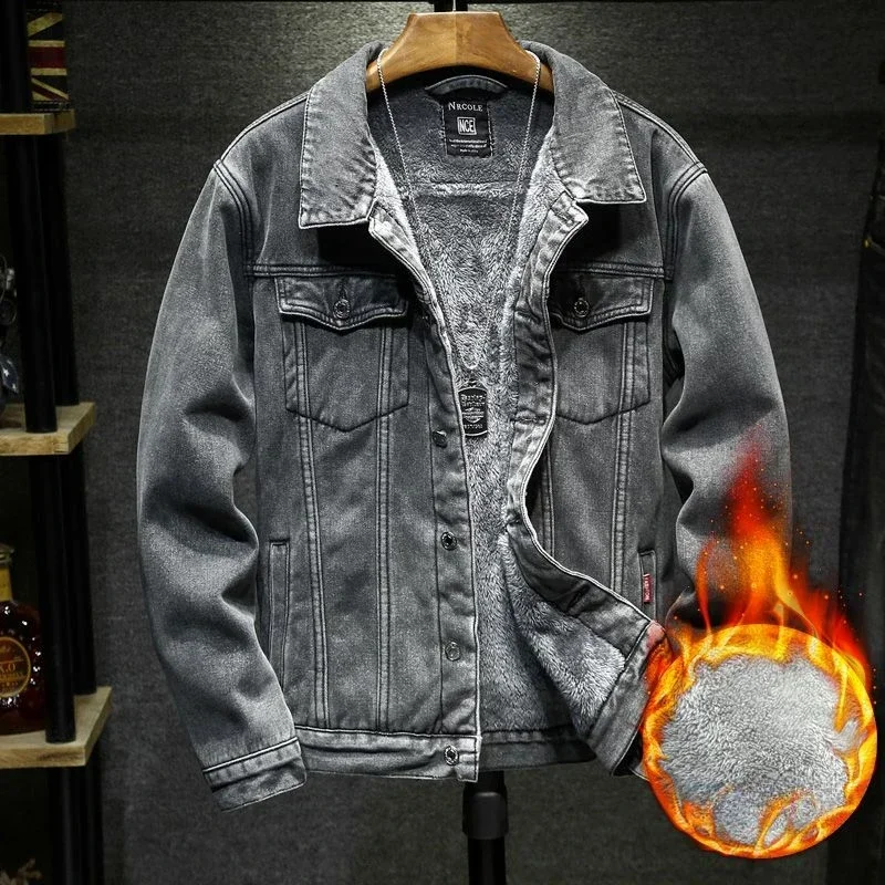 Warm Cowboy Coat for Men Padded Denim Jackets Man Loose New In Fast Delvery Joker Lowest Price On Board Low Branded Outwear Cost