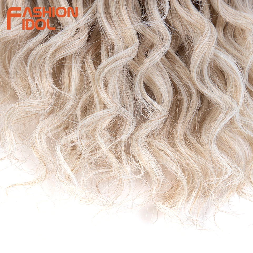 FASHION IDOL Afro-Lockenhaar, Häkelzöpfe, 25,4 cm, gedrehtes Häkelhaar, synthetische Ombre-Braun-Haarverlängerungen mit tiefem Wellenmuster – Detail 7