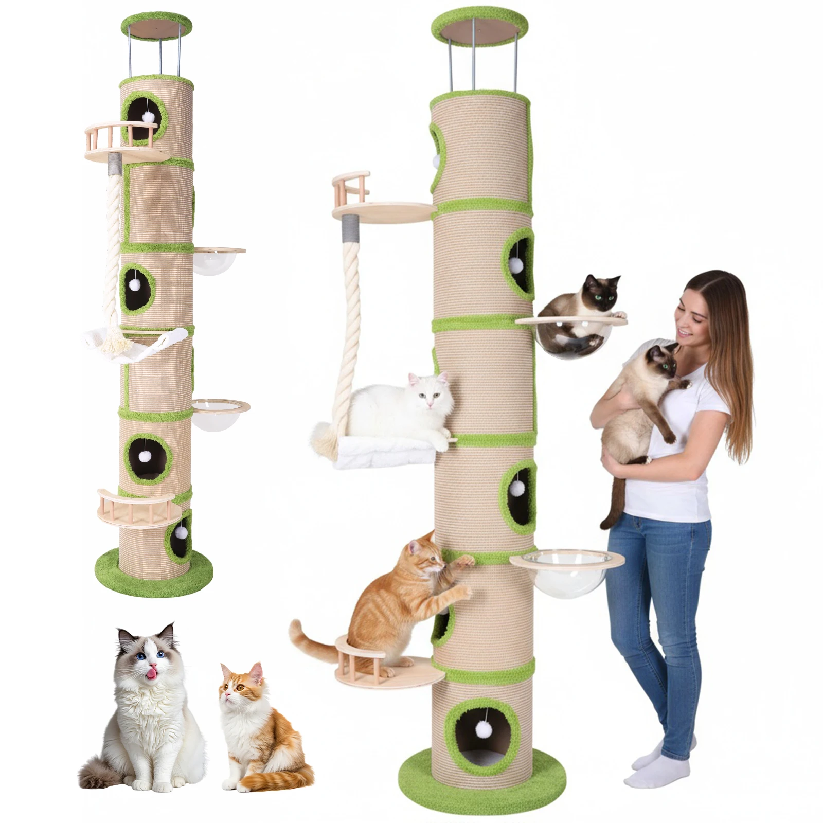 

Forest Large Cat Tree with Scratching Post Tall Cat Tree Tower Super Large Cat Tree Tower for Indoor Cats Adults