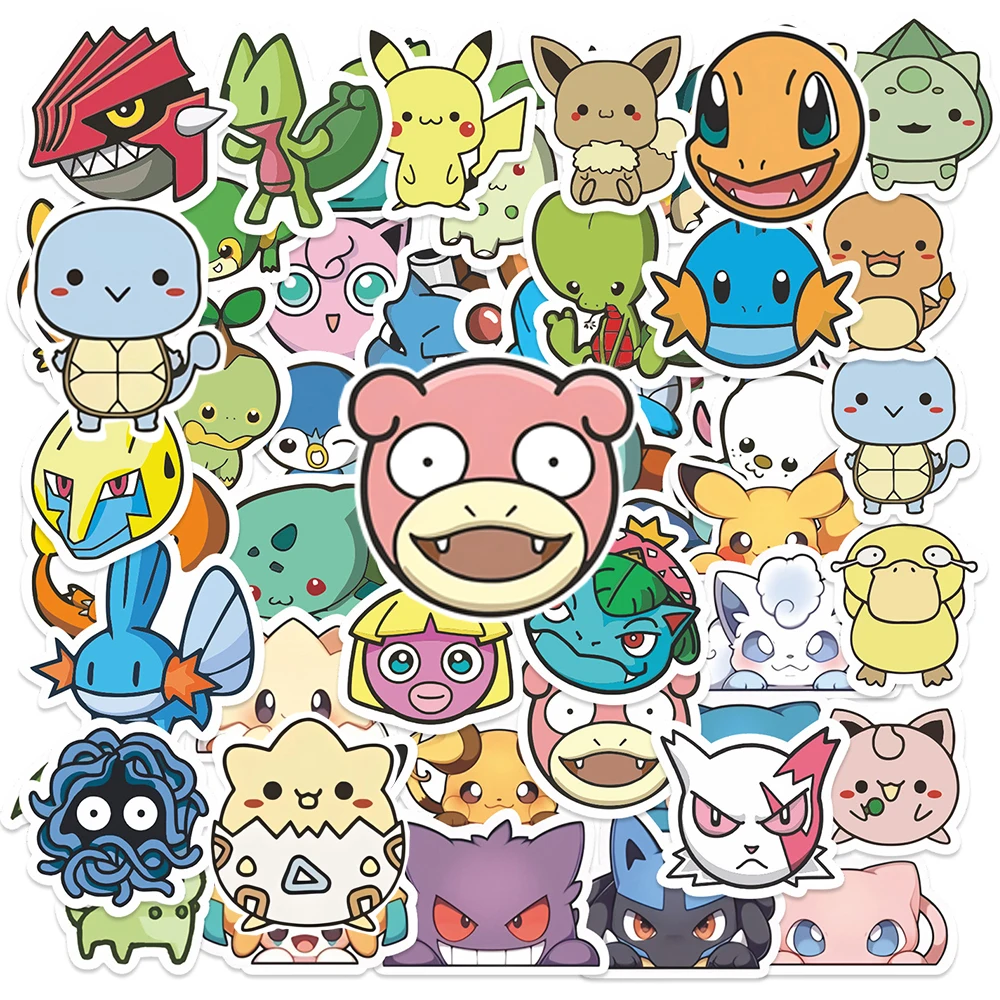 10/30/50pcs Q-Version Pokemon Graffiti Stickers Cute Pikachu Cartoon Decals Toys DIY Stationery Phone Waterproof Sticker Packs