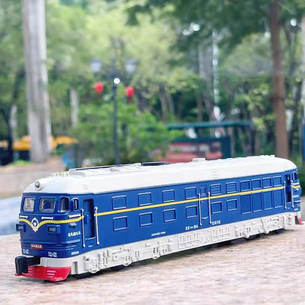 1:32 DF4B Train Alloy Models Toys Diecast Cars with Light Music Miniature Vehicles Slide Forward Trains Toy Toddler Kids Gifts