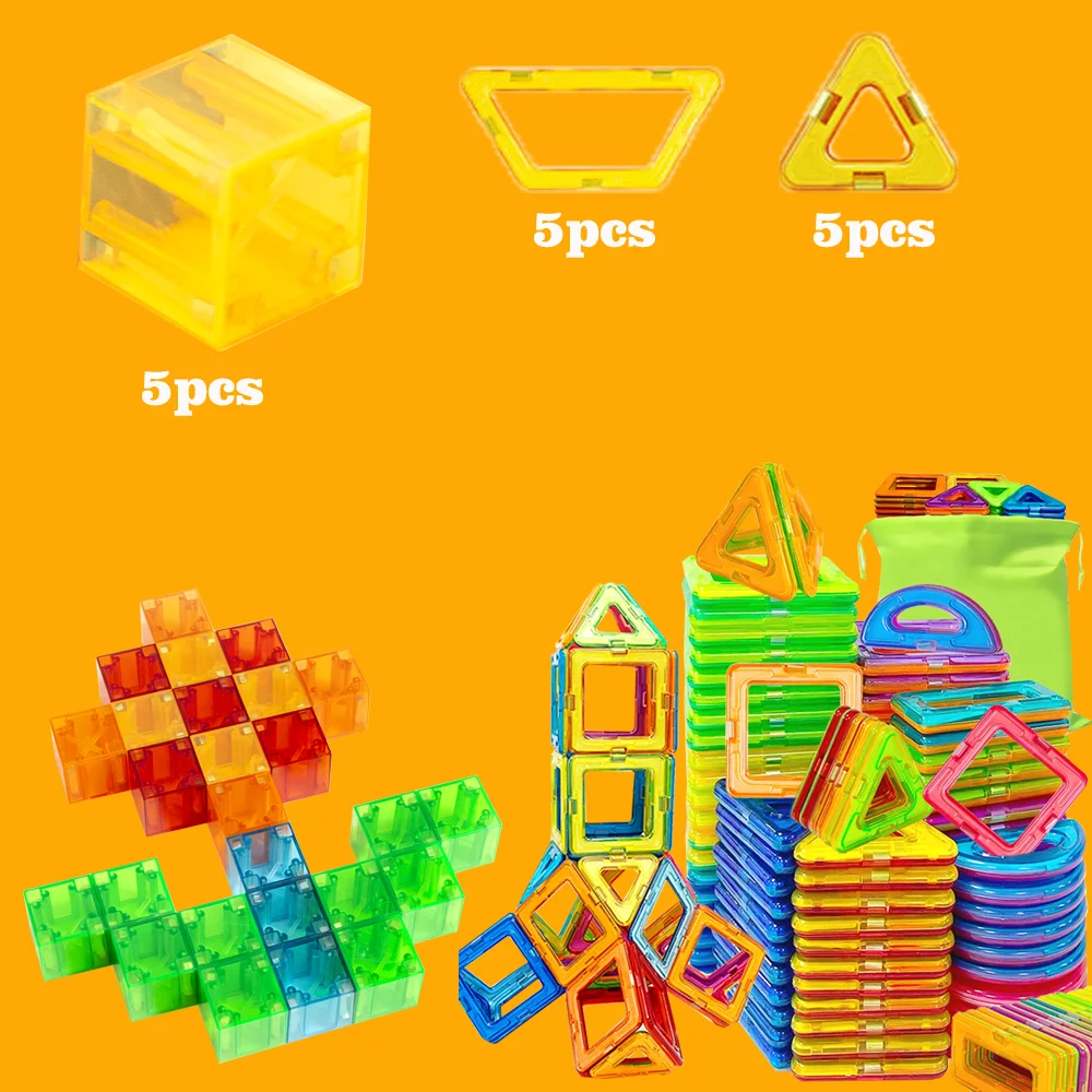 ألعاب مغناطيسية ذاتية الصنع، بلاط مغناطيسي شفاف للأطفال، مكعبات بناء، هدايا مثالية للأطفال، ألعاب تعليمية