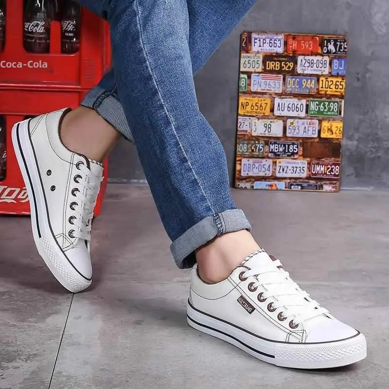

Classic Men's Canvas Shoes Flat Bottom Lace-Up Pure Color Versatile Couple's Shoes College Style Casual Low Top Cotton Lined