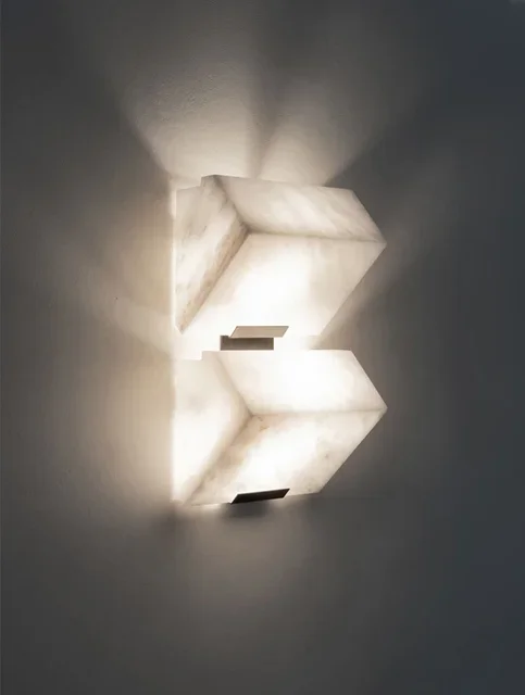 Alabaster-Treppenhaus-Wandleuchte, moderne Außen-Hotel-Korridor-Wandkunstleuchte, Wohnzimmer-Schlafzimmer-Hintergrundwand-Nachttischlampe – Detail 9