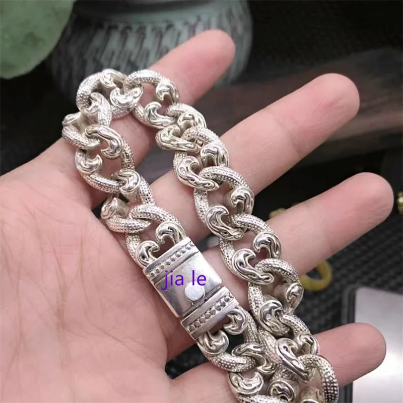 Jia Le/ Hand-made/ Old Tibetan Silver Retro String Bracelet Personality Boutique Accessories Fine Jewelry Men Women Couple Gifts