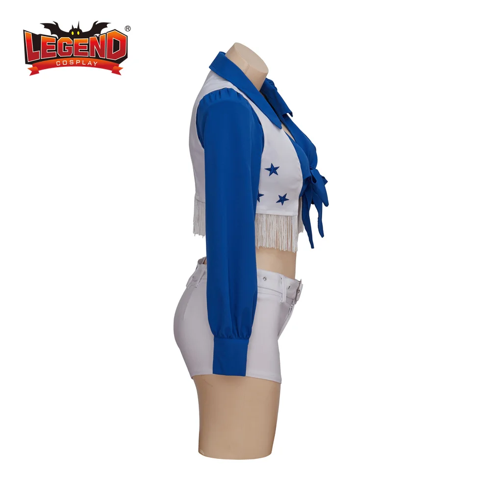 Disfraz de porrista para mujer, conjunto de Top y pantalones cortos sexys para reunión deportiva de la chica de la escuela secundaria de los Dallas Cowboys