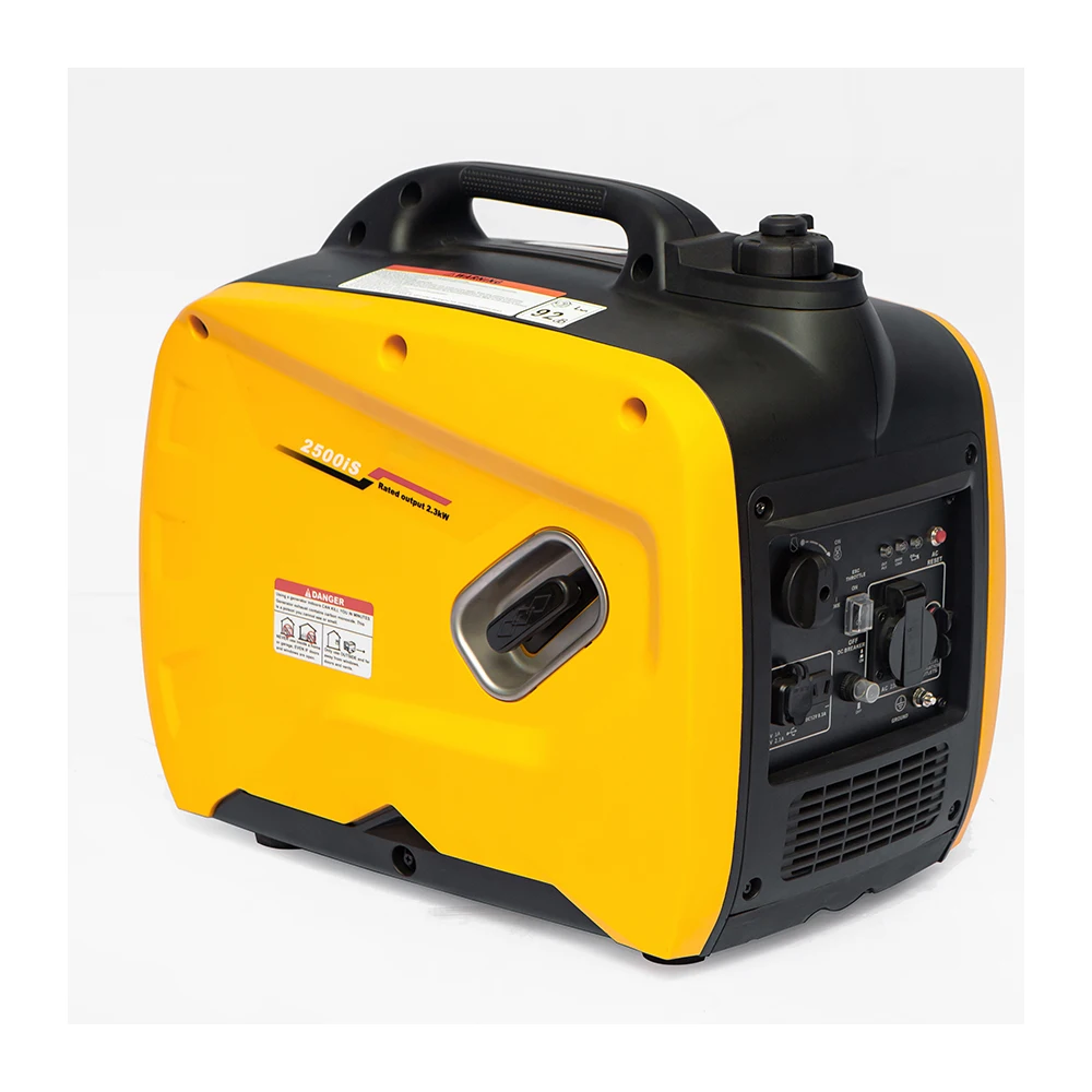 عاكس رقمي محمول صغير للغاية من النوع الصامت 2 كيلو وات / مولد كهرباء يدوي صغير محمول باليد يعمل بالبنزين