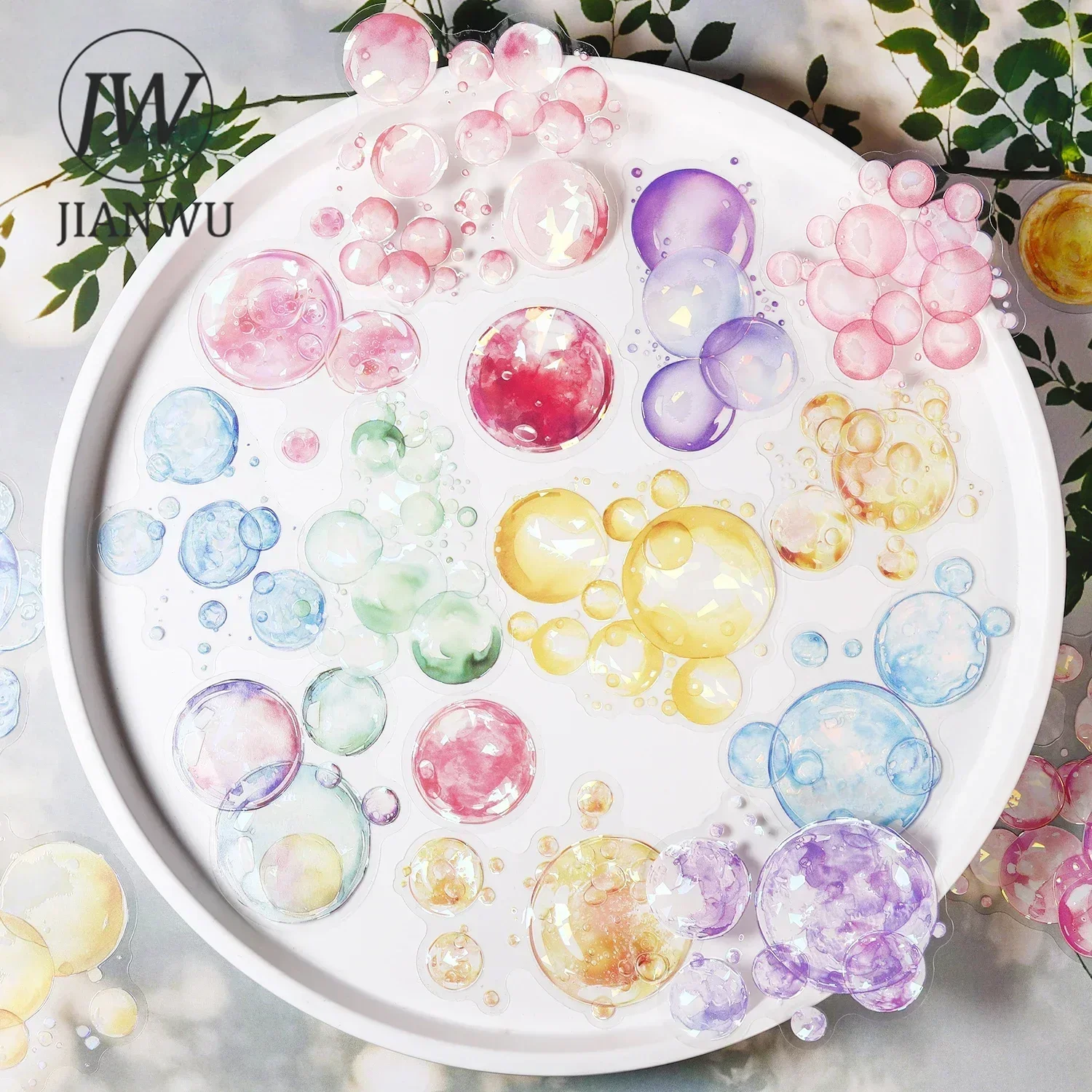 JIANWU Bubble Adventure Series Dream Bubble Landscaping Material Collage PET Sticker Creative DIY Journal Stationery