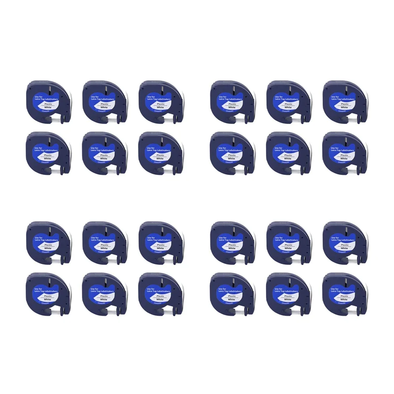 

24 шт. сменные ленты для этикеток Letratag, устройство для изготовления этикеток для Dymo 91331, белый, 4 м х 12 мм, принтер для этикеток Dymo Label Maker-Y18A