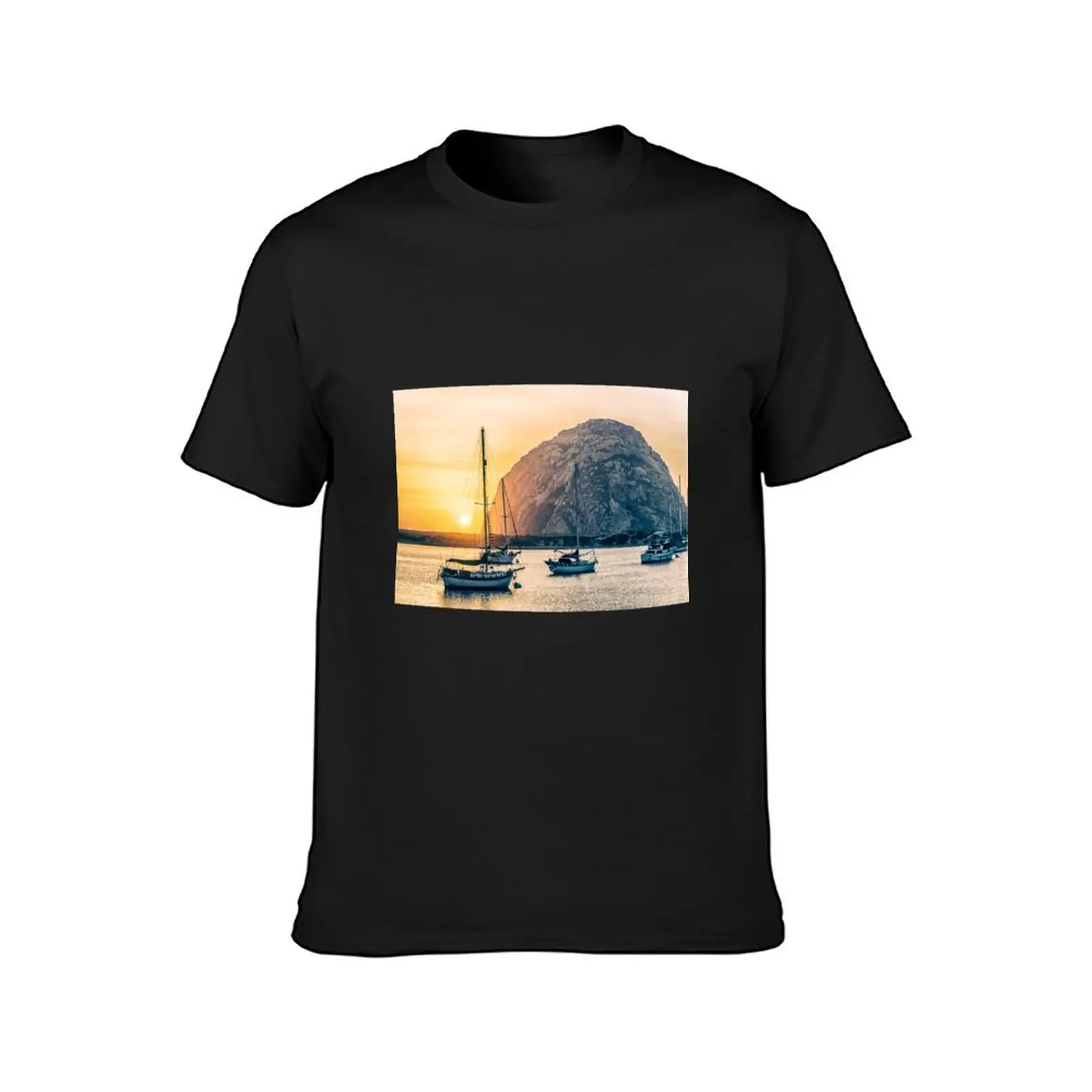 Setting Next To Morro Rock T-Shirt Aesthetic clothing vintage men graphic t shirts