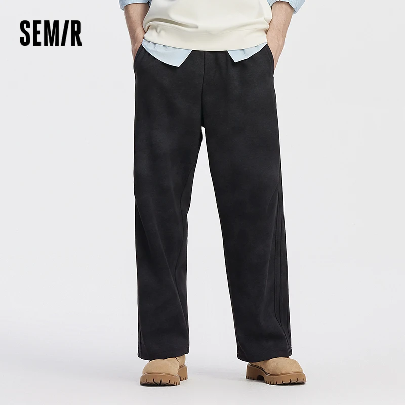 

Мужские брюки Semir, прямые свободные брюки в грязном стиле с драпировкой, осень 2023, мужская одежда, спортивный грязный стиль, дизайн, мягкая ткань