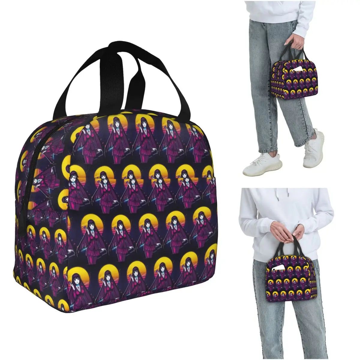 

Аниме Kakegurui Yumeko 80s Ретро изолированная сумка для обеда для детей Школьный холодильник Термальная коробка для еды Сумка Портативные ланч-боксы Контейнер