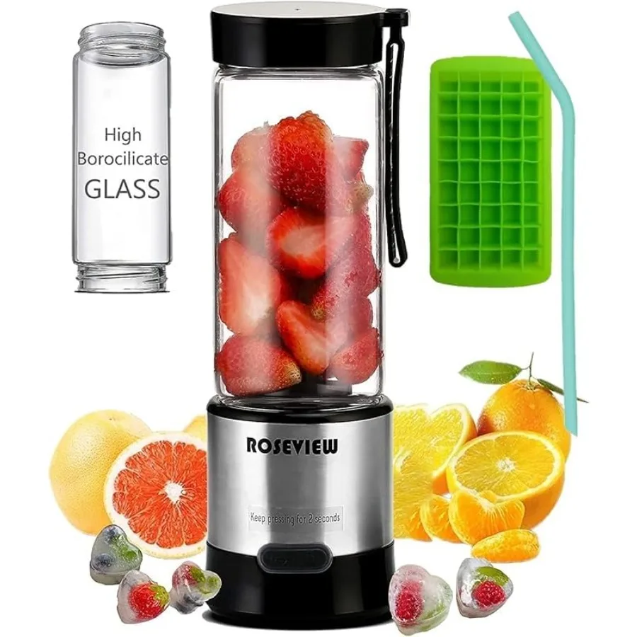 Portable Smoothie blender Glass bottle USB rechargeable mini Handheld Ice Shakes Cup blend juicer Cordless blender bottle Perso