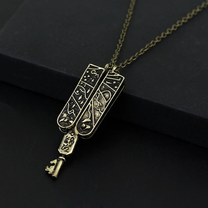 Grimm boîte clé peut ouvrir collier couleur Bronze alliage pendentif collier pour hommes femmes Lolita Vintage bijoux accessoires cadeau