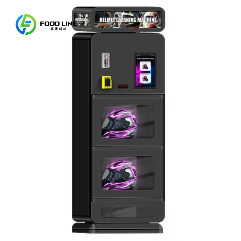 Customized Dual‑Helmet Helmet Cleaning Vending Machine, Automatic Touch Screen Motorcycle Helmet Washer