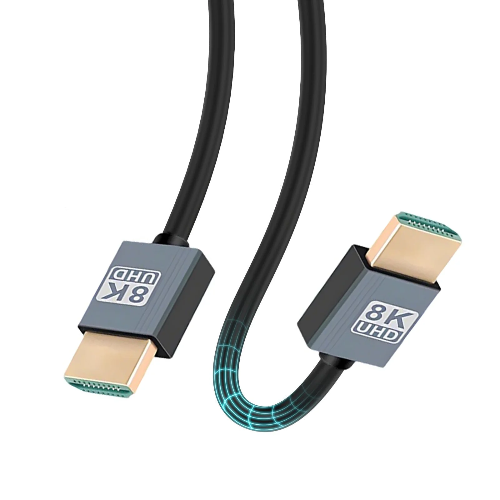 

8K Ultra Soft Silicone Cord HDMI-compatible 2.1 Cable 3D ARC High Speed 8K@60Hz for PC Laptop, Monitor, PS5 Game Console, HDTV