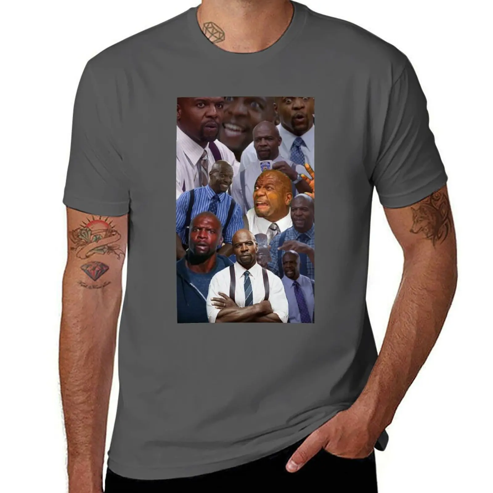 

Collage Terry T-Shirt Stylish Print Short Sleeve Tee