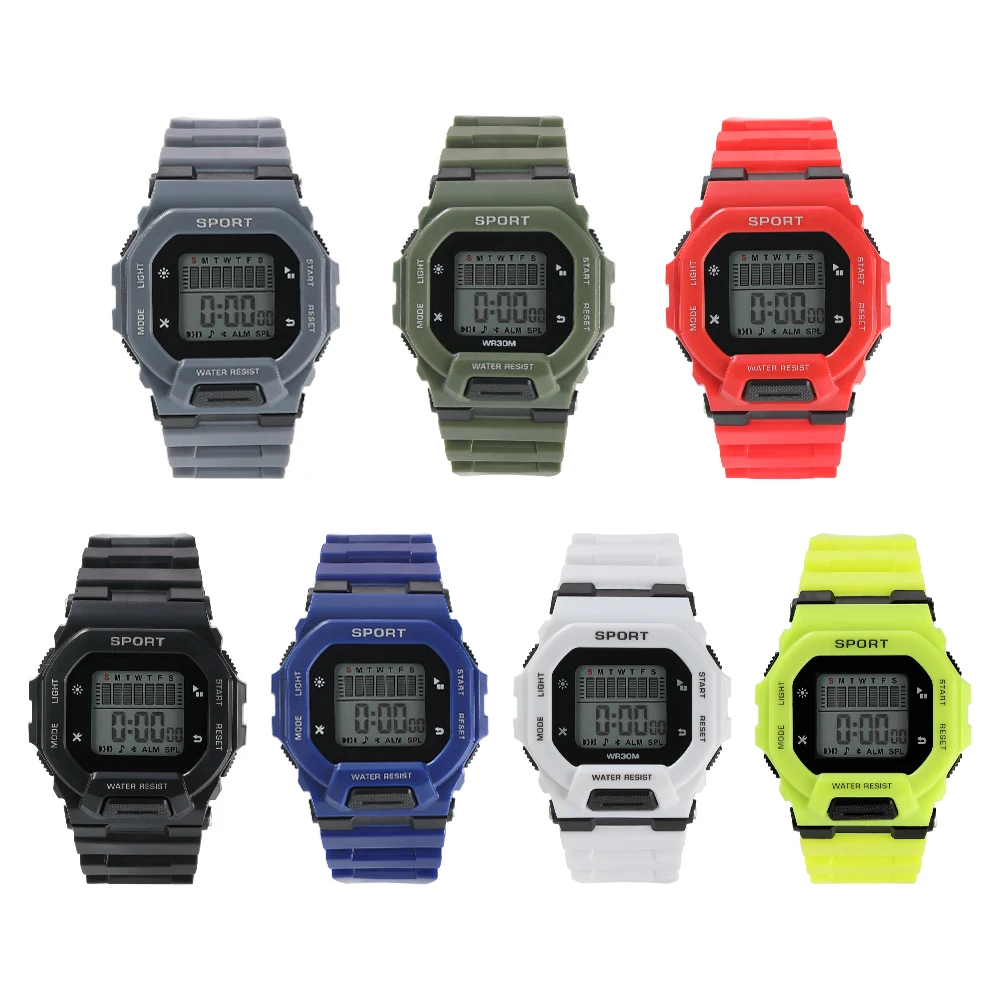 Men Women Student Electronic Watch Large Screen Sports Glow-in-the-dark Multi-functional Fashion Watch