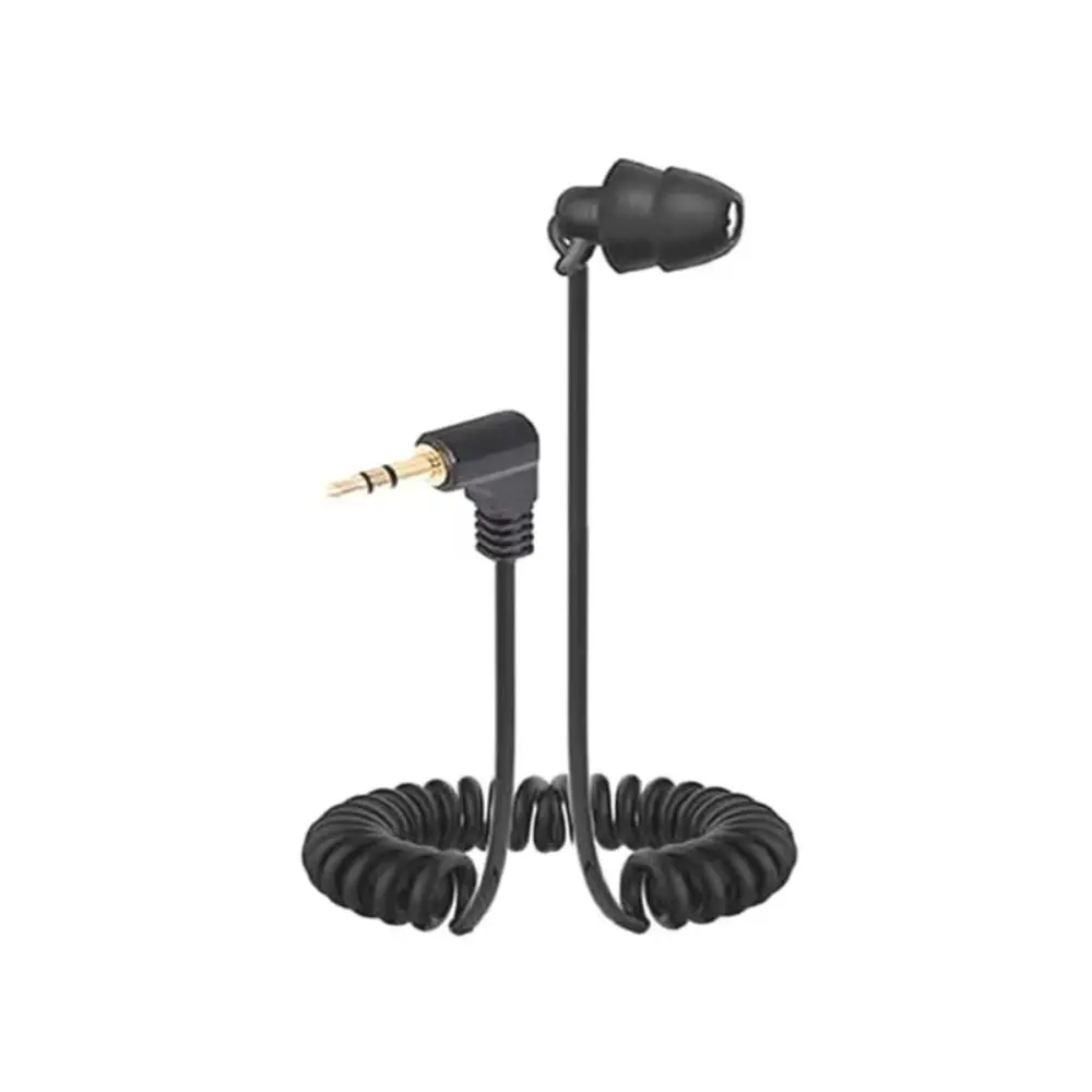 

In Ear Single Side Earphone Heavy Bass Wired Headset 3.5mm Spring Earphones Lightweight Flexible Cable Single Headphones