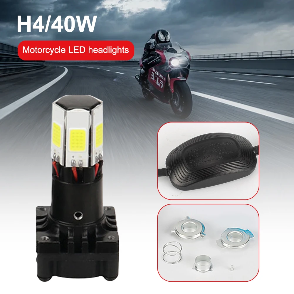 

40W motorcycle bulb headlight LED H4 HS1 BA20D P15D H6 turbo lamp LED motor high low beam Universal motor flashing