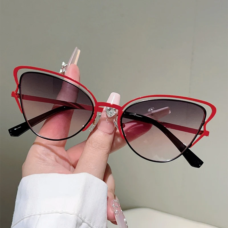 GM LUMIAS Butterfly Shaped Sunglasses Women Hollowed Rim Cat Eye Gradient Shades Trendy Vintage Luxury Brand Design Sun Glasses - view 2