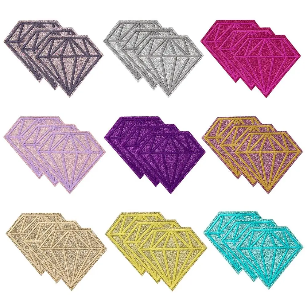 

27Pcs Diamond Iron On Patches Shiny Glitter Embroidered Applique Decoration for Clothing Jackets Jeans Backpacks Trucker Hats