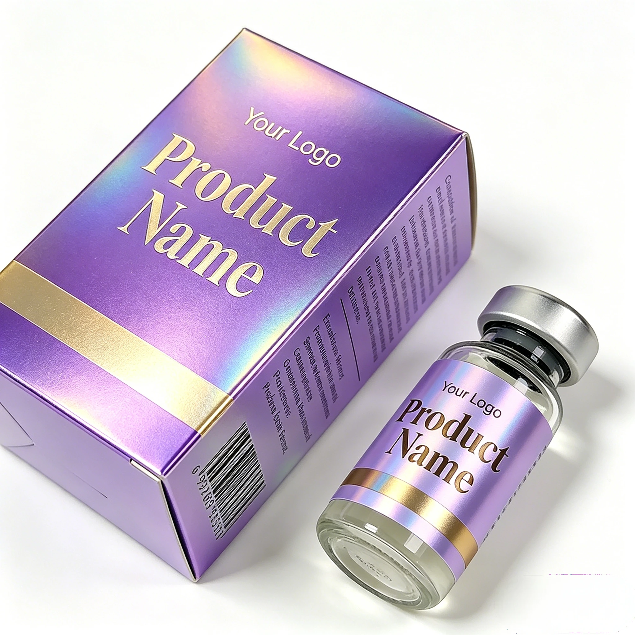 Durable Security Full Color Laser Holographic Bottle Labels Water Resistant Equipped With Corresponding Matching Cartons
