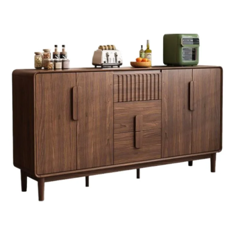 

Solid wood dining side cabinet 2025 new Chinese dining room locker living room storage integrated rack against the wall