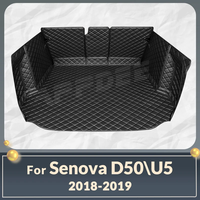 Auto Full Coverage Trunk Mat For Beijing Senova D50\U5 2018 2019 Car Boot Cover Pad Cargo Liner Interior Protector Accessories