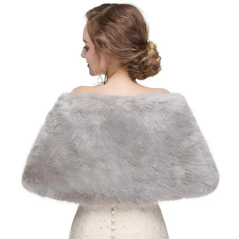 Y3NE Multipurpose Faux Furs Shawl Wrap for Various Dress Bows Tie Furry Capes Stoles