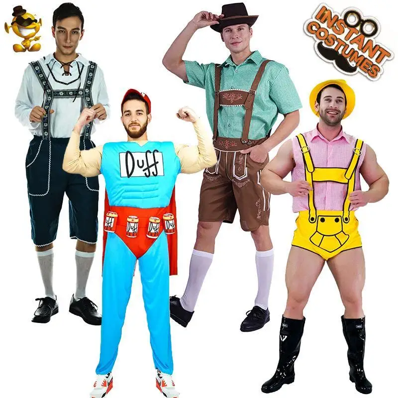 

Пивной коричневый клетчатый костюм на Хэллоуин с комбинезоном Par Role-plang Outfit ids и Brown Beer — это основные элементы
