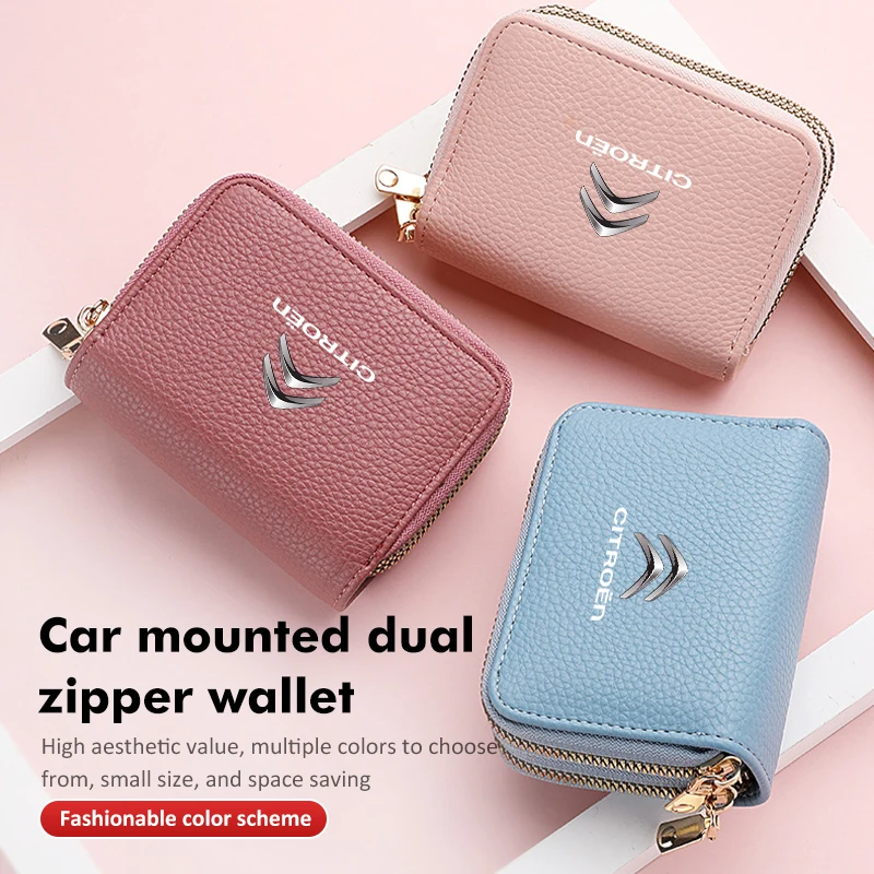 Leather Car Key Case Wallet Keychain Zipper Srtorage Bag For Citroen Grand Berlingo Jumper Celysee Xsara Picasso Aircross