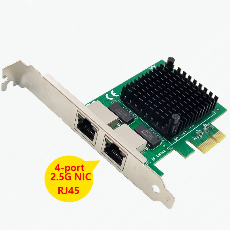 듀얼 포트 2.5G PCI-E 이더넷 네트워크 카드 100/1000/2500Mbps I225V 칩, 데스크탑 PC/서버/ESXi/라우터, RJ45 LAN 어댑터용