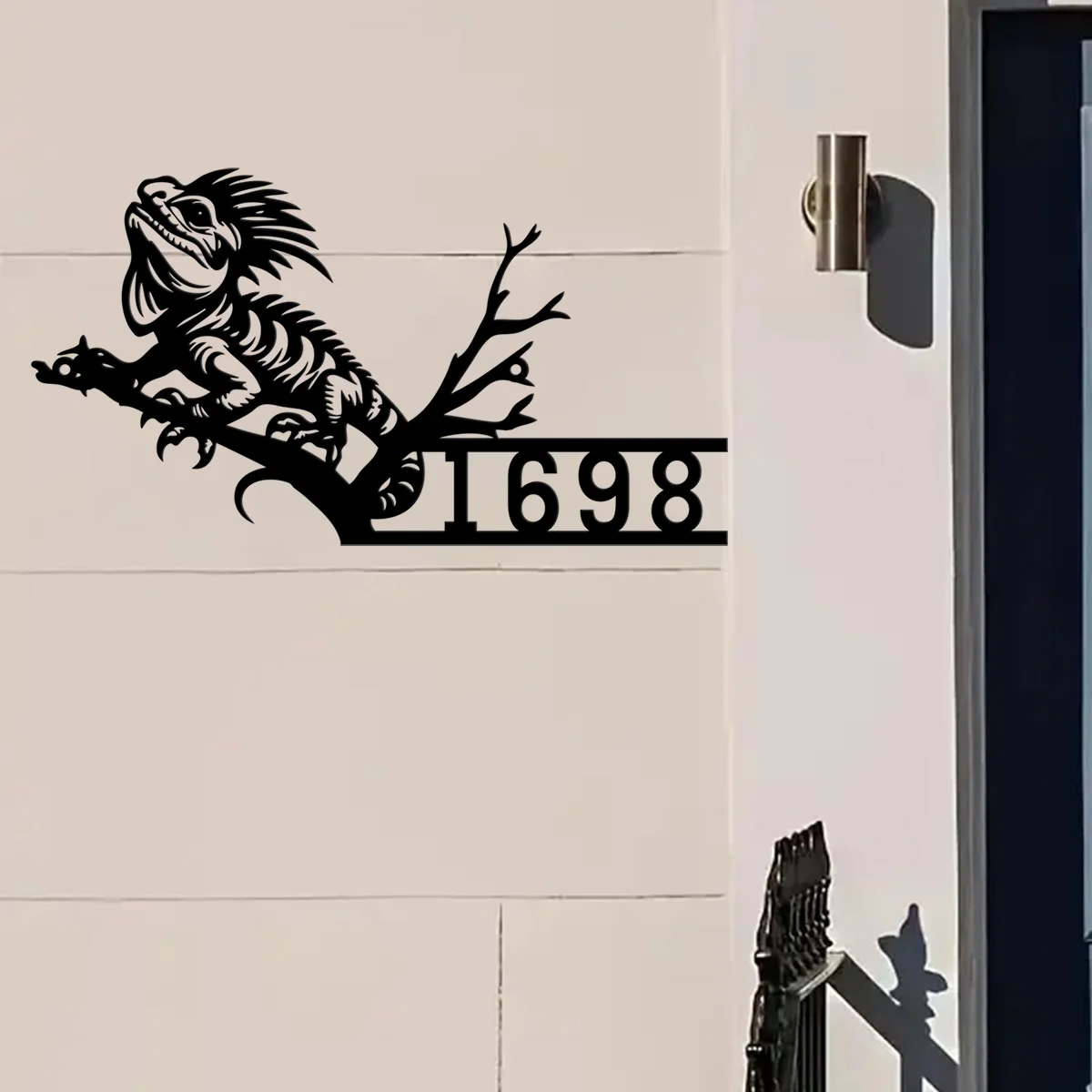 Custom Personalized Iguana Lizard House Number, Iguana Lizard Home Number Metal Wall Sign, Animal Outdoor Address Sign